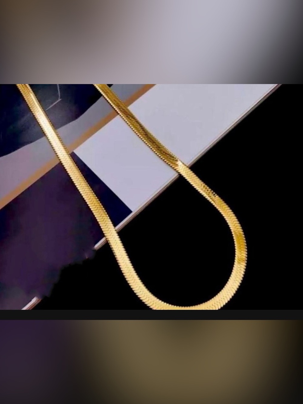 18k Gold plated Herringbone Chain Necklace